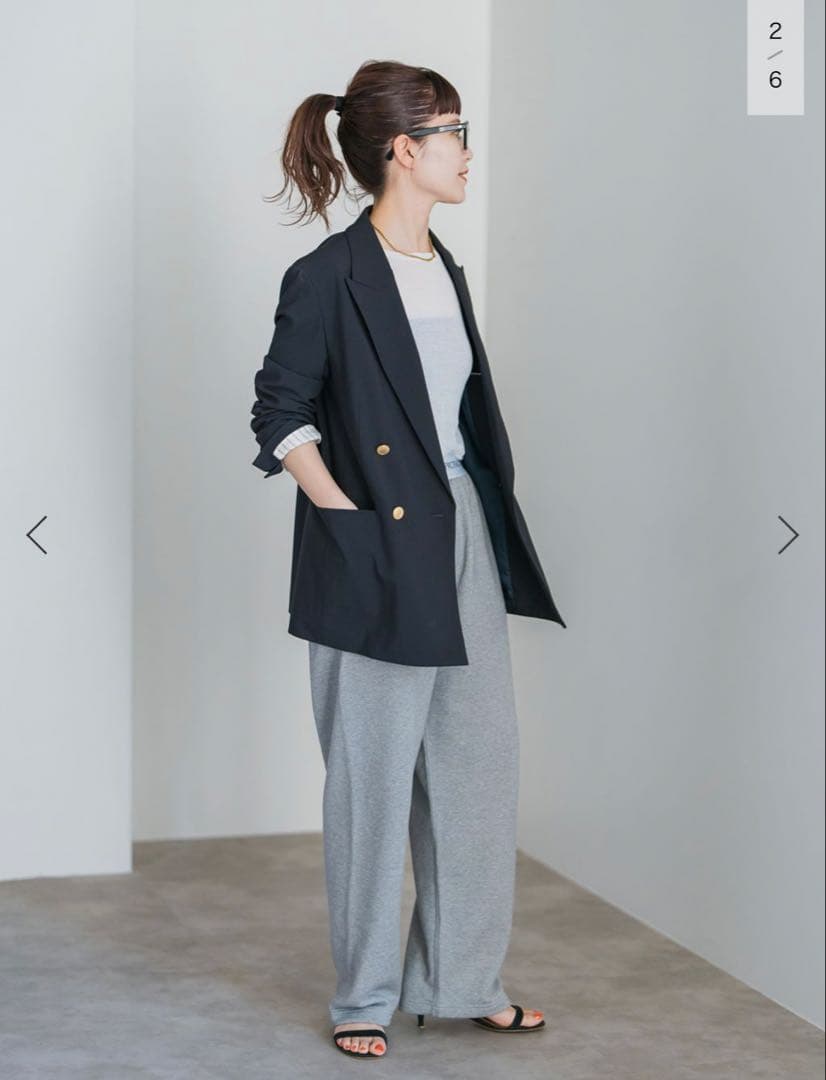 spick and span プレーンウィーブダブルブレストジャケット　36