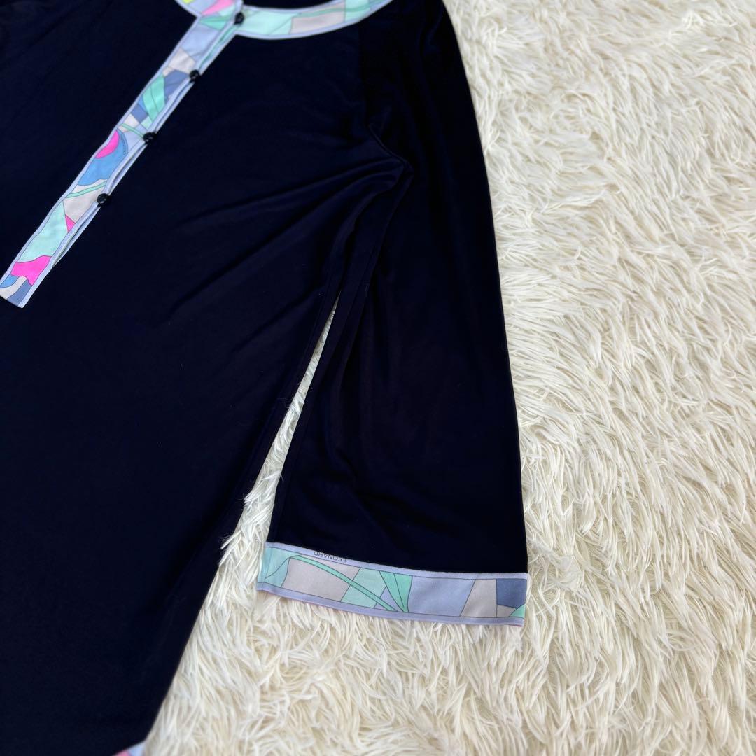 レオナール　チュニック　カンカン素材　ネイビー　サイズ3