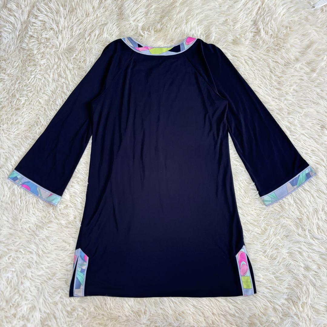 レオナール　チュニック　カンカン素材　ネイビー　サイズ3