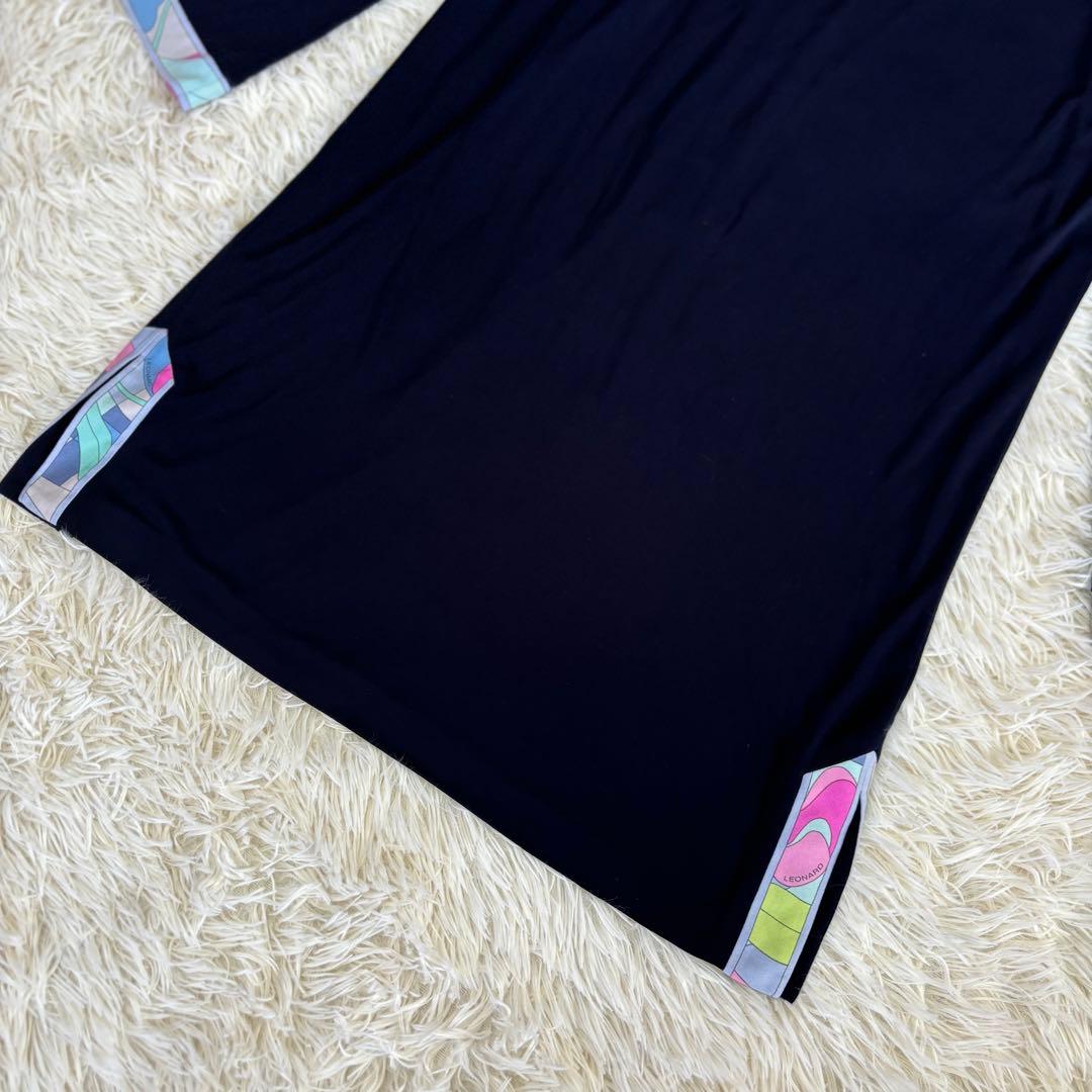 レオナール　チュニック　カンカン素材　ネイビー　サイズ3