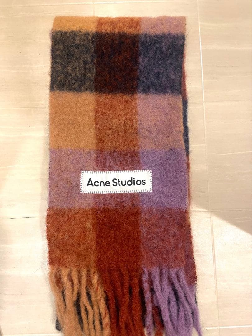 Acne Studios チェック柄モヘアマフラー