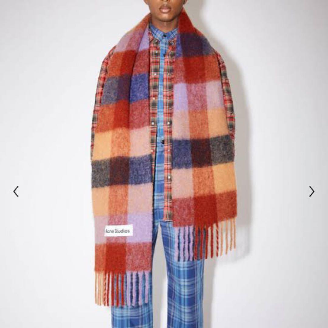 Acne Studios チェック柄モヘアマフラー