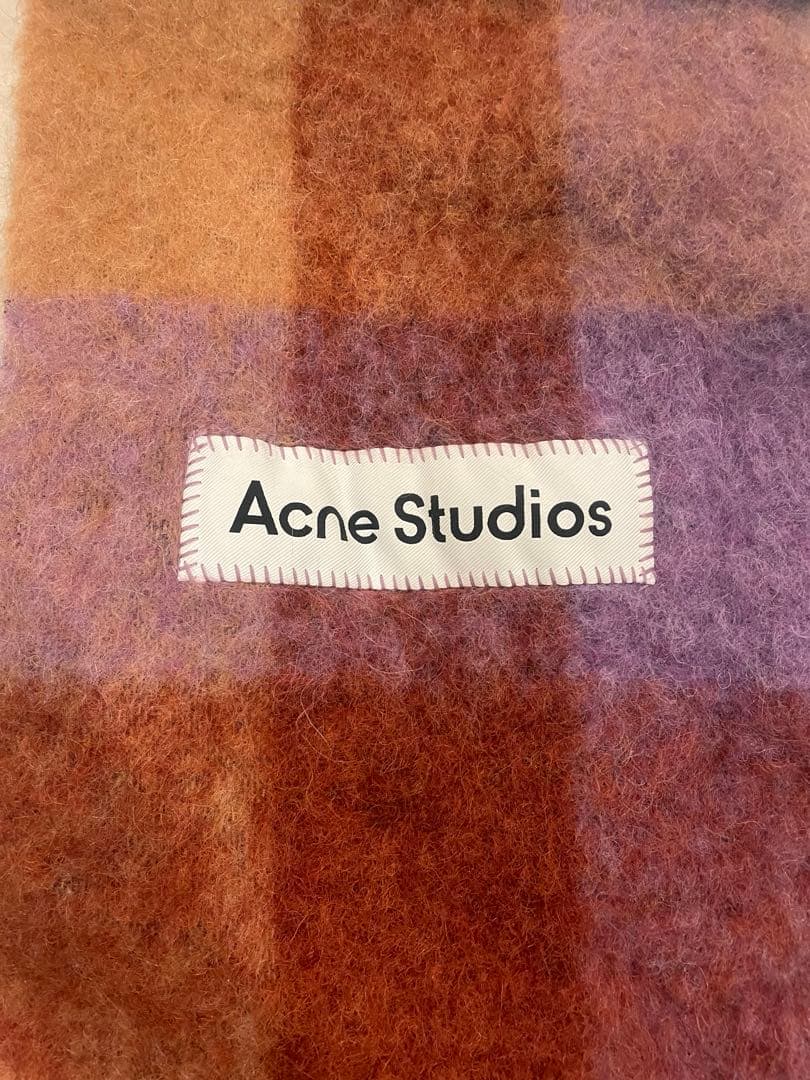 Acne Studios チェック柄モヘアマフラー