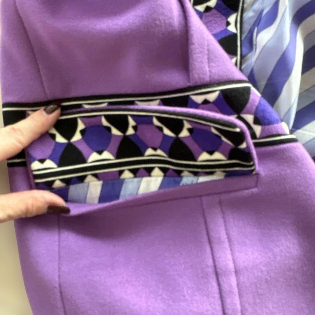 EMILIO PUCCI ノーカラージャケット ライラック色　42 超レア