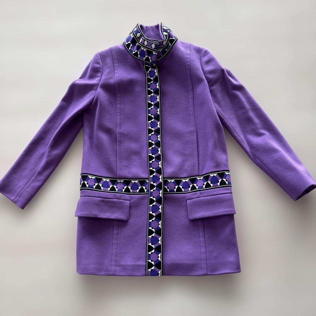 EMILIO PUCCI ノーカラージャケット ライラック色　42 超レア