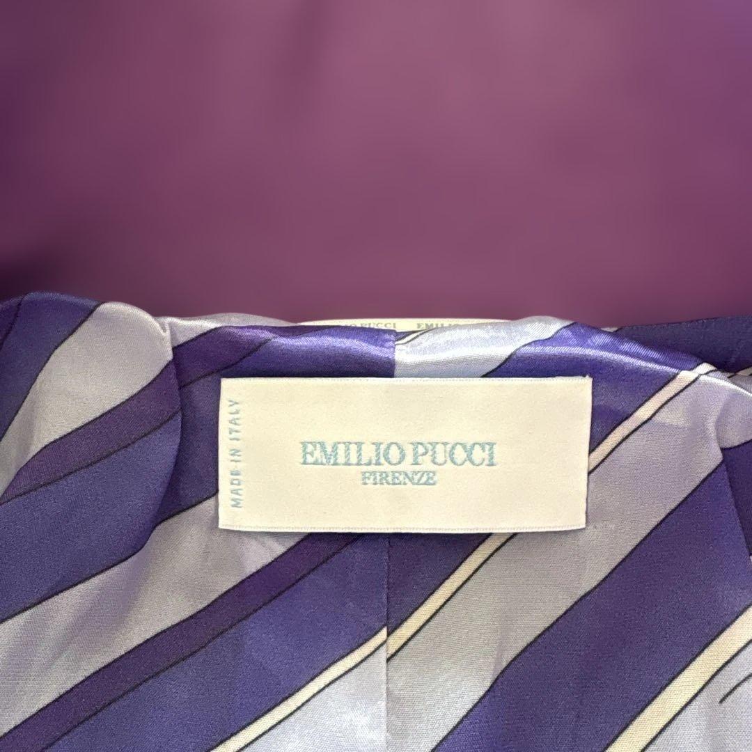 EMILIO PUCCI ノーカラージャケット ライラック色　42 超レア