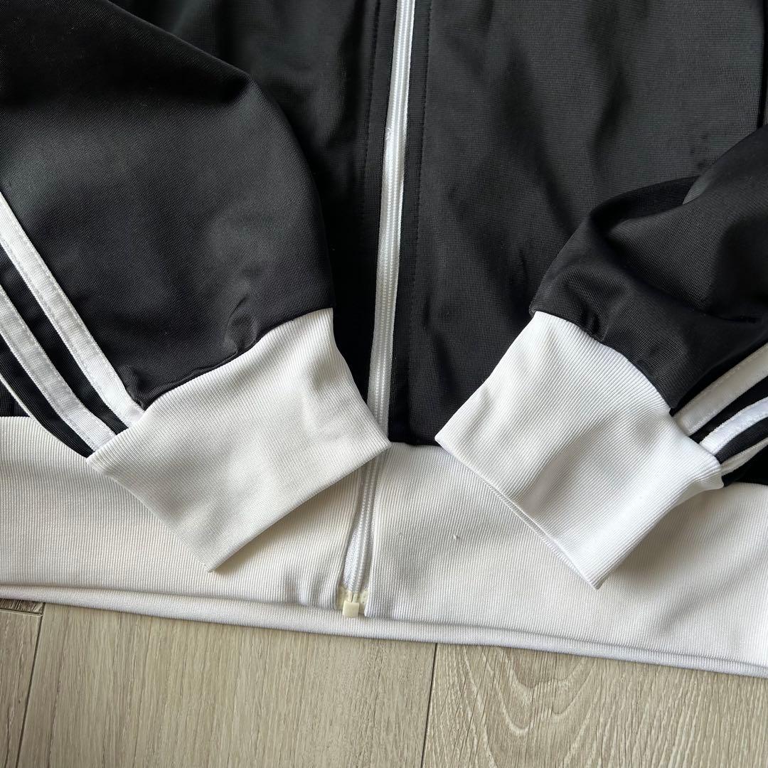 adidas アディダス トラックジャケット ジャージ 黒白 S 襟高