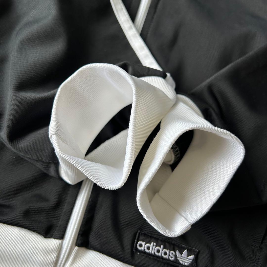 adidas アディダス トラックジャケット ジャージ 黒白 S 襟高
