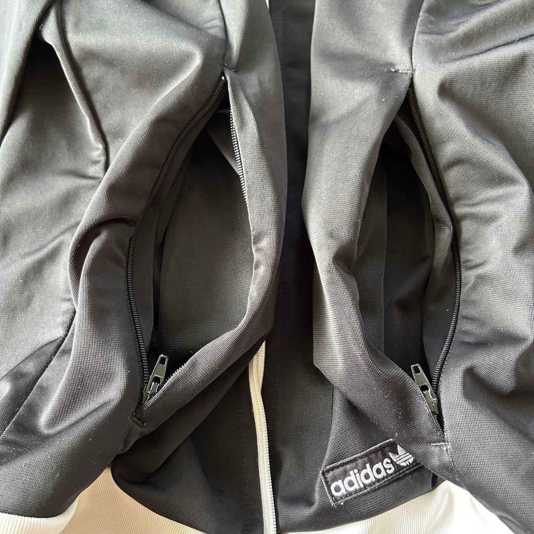 adidas アディダス トラックジャケット ジャージ 黒白 S 襟高