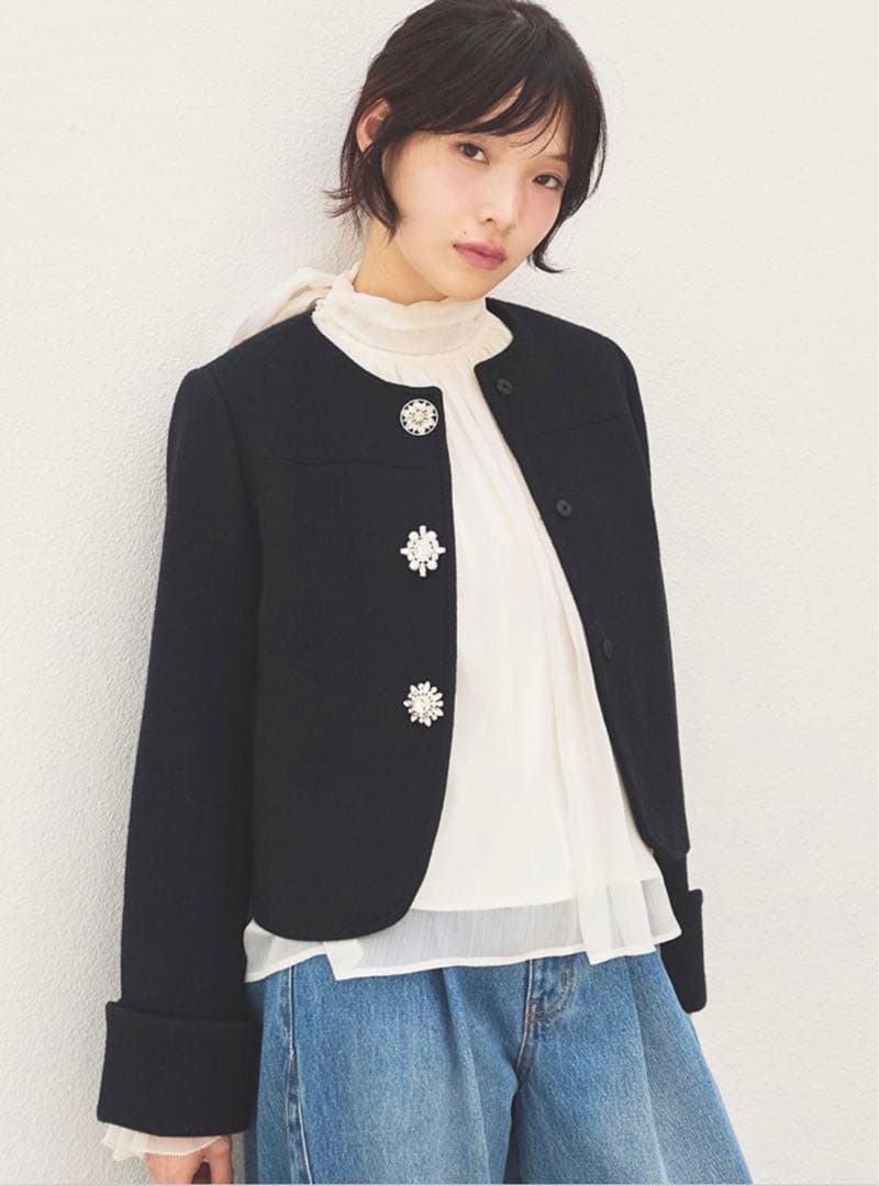 LILY BROWN 完売 2wayリボンビジューコート