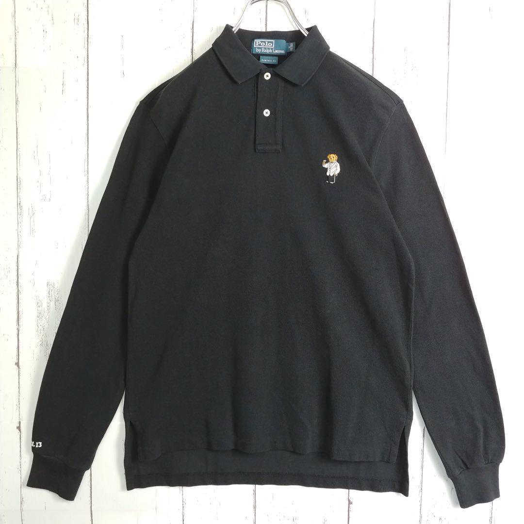 【人気デザイン】ラルフローレン ポロベアー 長袖ポロシャツ 黒 タキシード M