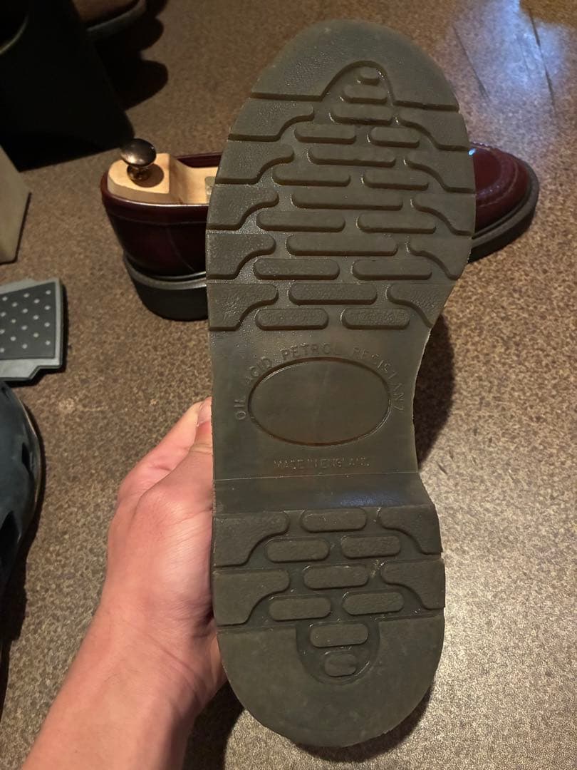 LOAKE ローク UK9 タッセルローファー バーガンディ シューツリー付