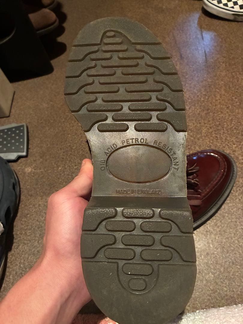 LOAKE ローク UK9 タッセルローファー バーガンディ シューツリー付