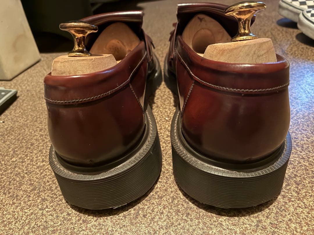 LOAKE ローク UK9 タッセルローファー バーガンディ シューツリー付