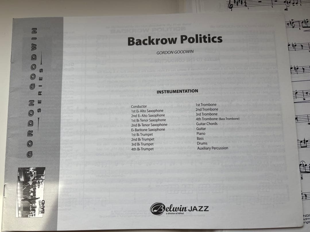 バンドスコア GORDON GOODWIN Backrow Politics
