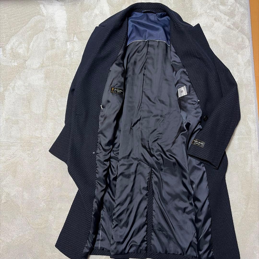 ［値引き終了]ネイビー ダブルブレスト チェスターコート