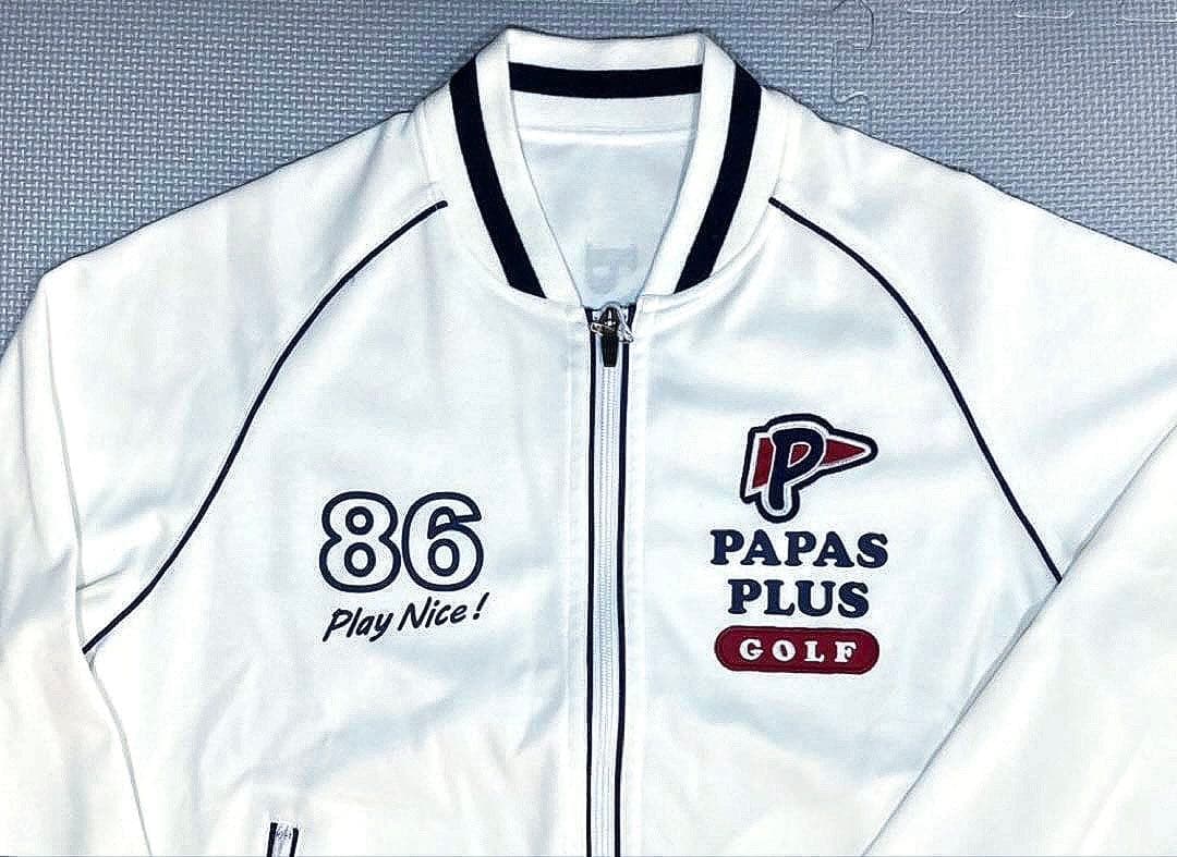 PAPAS PLUS GOLF ジップアップトラックジャケット（ホワイト／M）