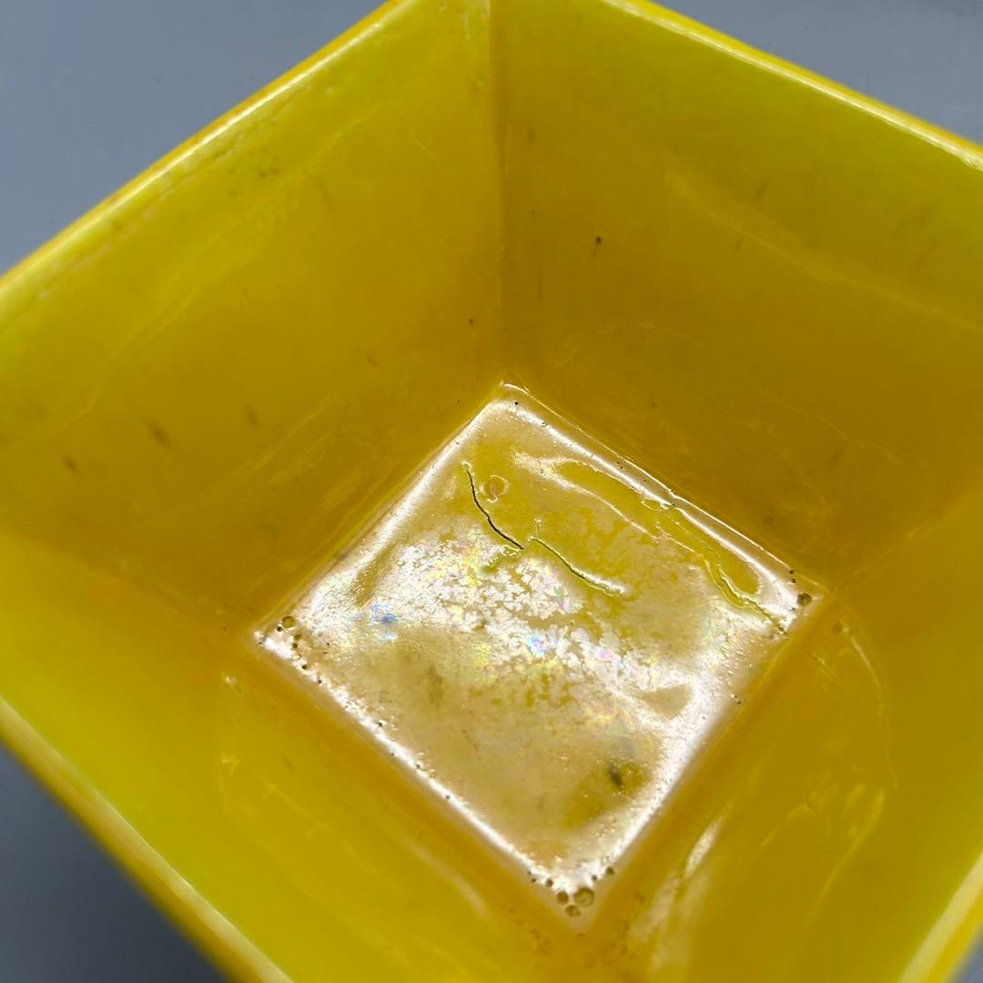 【中村翠嵐　黄交趾　向付】８客　合わせ箱 骨董　アンティーク