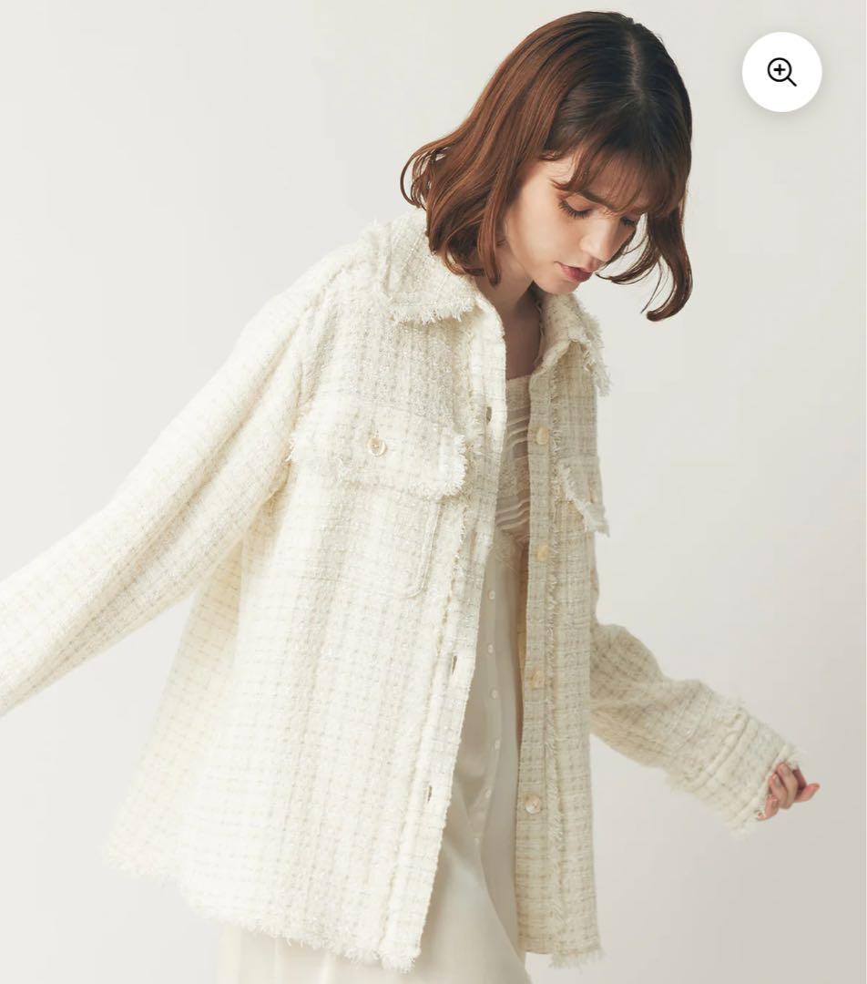 DEICY ラメmixツイードフリンジジャケット