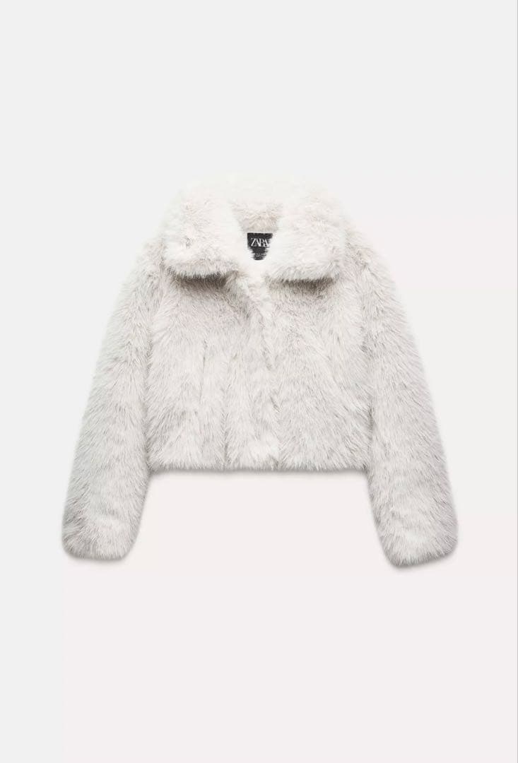 ZARA XS ショート丈フェイクファーコート