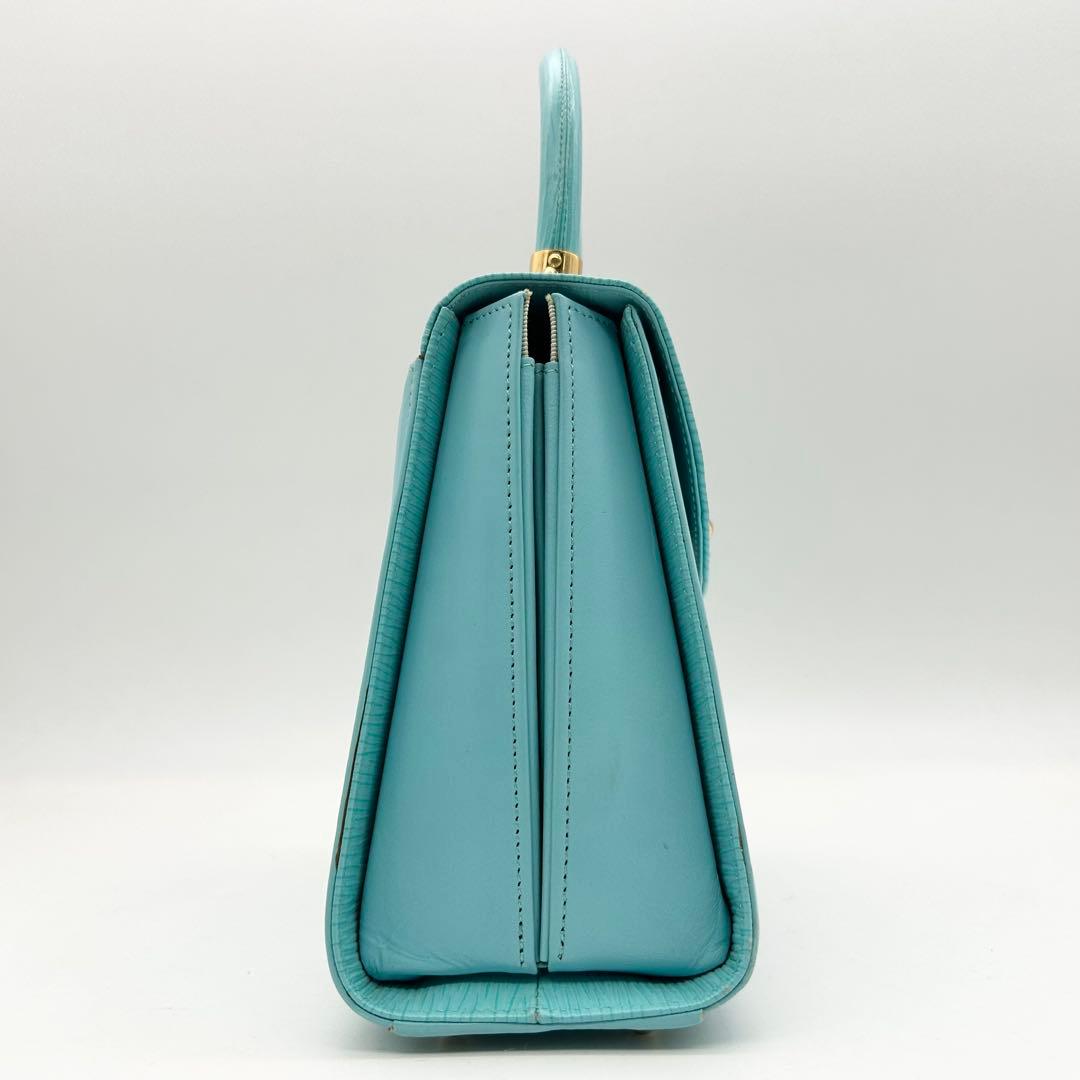 美品&入手困難　ハナエモリ　ショルダーバッグ　2way　レザー　ブルー　リボン