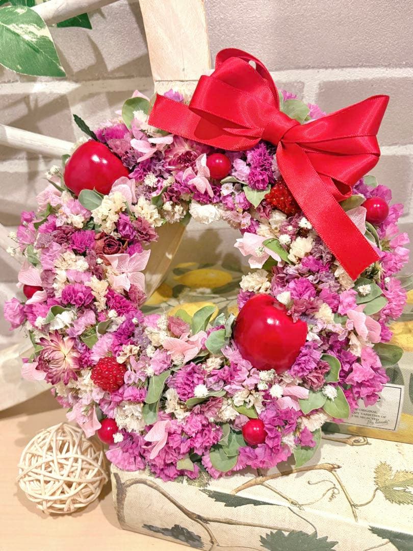 ドライフラワー スワッグ ガーランド リース 流木 ミモザ バラ