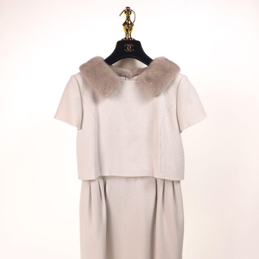 【極美品】フォクシー ミンク ファー 2WAY ワンピース ピンク 38