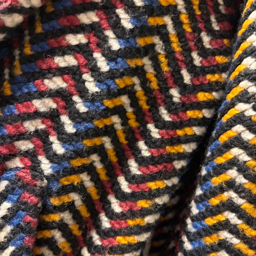 肉厚 オーバーサイズ ニット チェスターコート y2k セーター マルチカラー