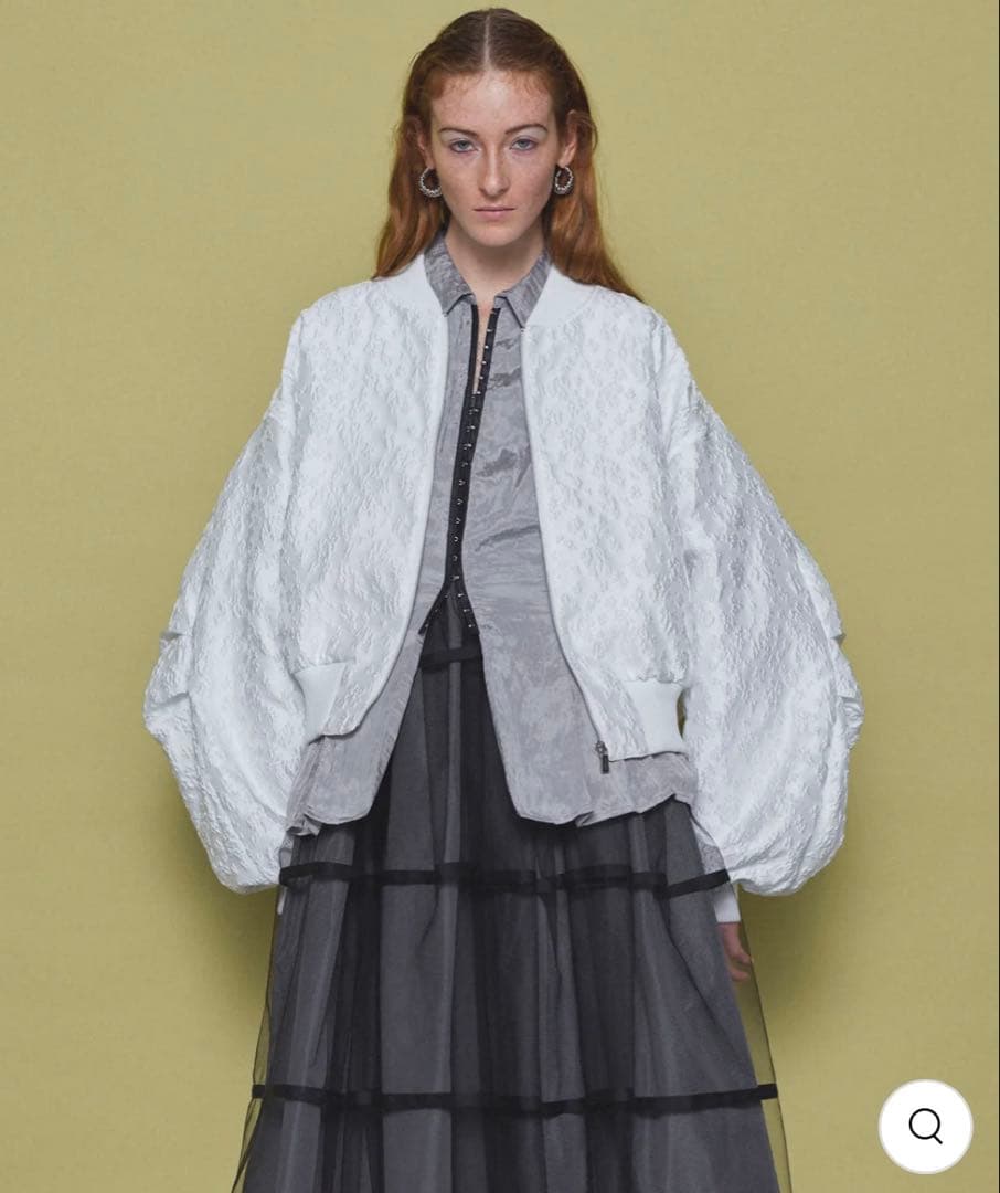 【美品】Maison Special ジャガードブルゾン　ホワイト