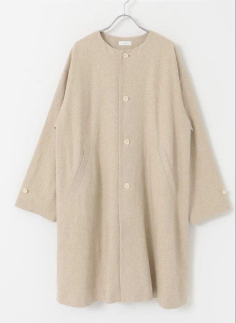 【新品タグ付き】かぐれ リネンレーヨンテントコート　　リネンコート ベージュ