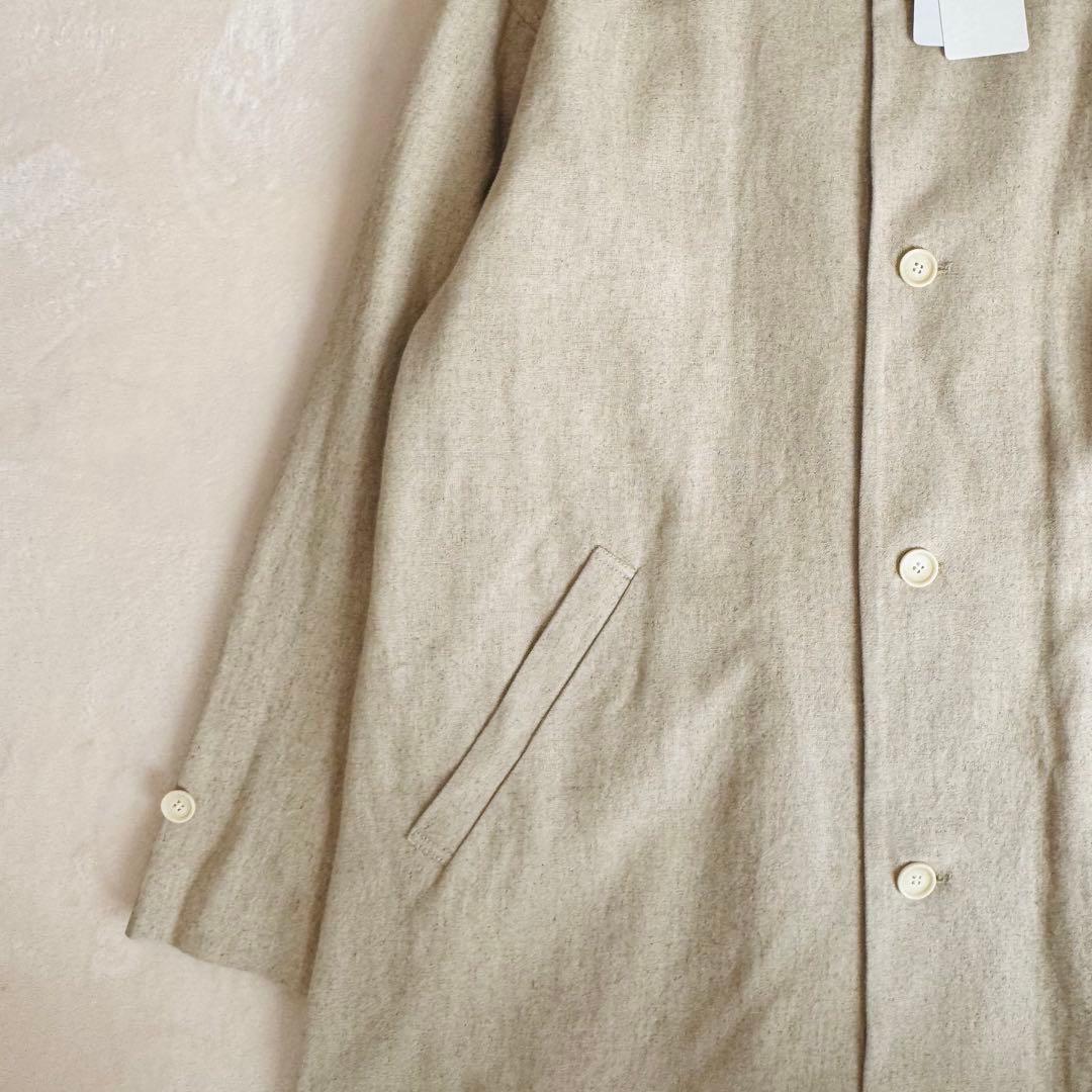 【新品タグ付き】かぐれ リネンレーヨンテントコート　　リネンコート ベージュ