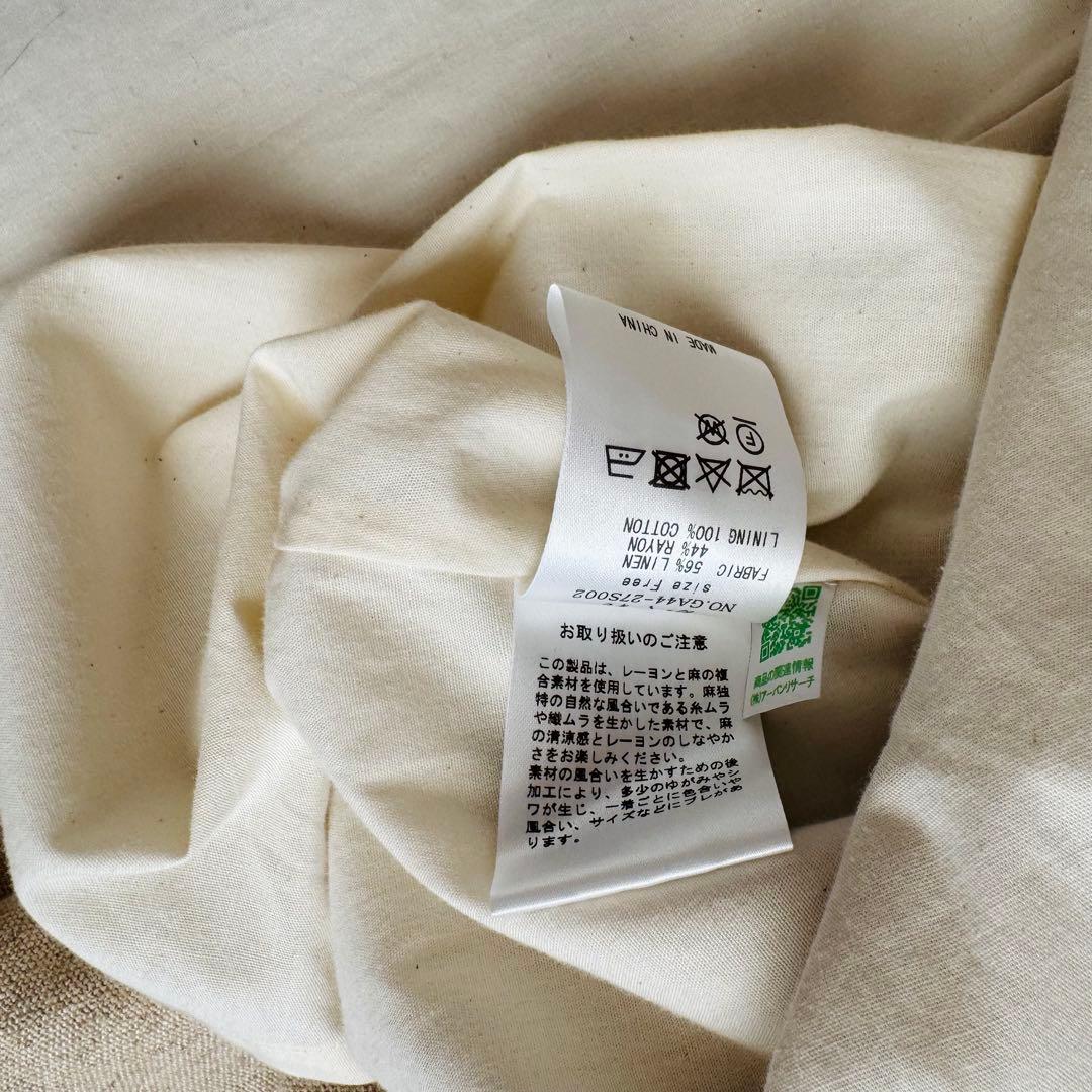 【新品タグ付き】かぐれ リネンレーヨンテントコート　　リネンコート ベージュ