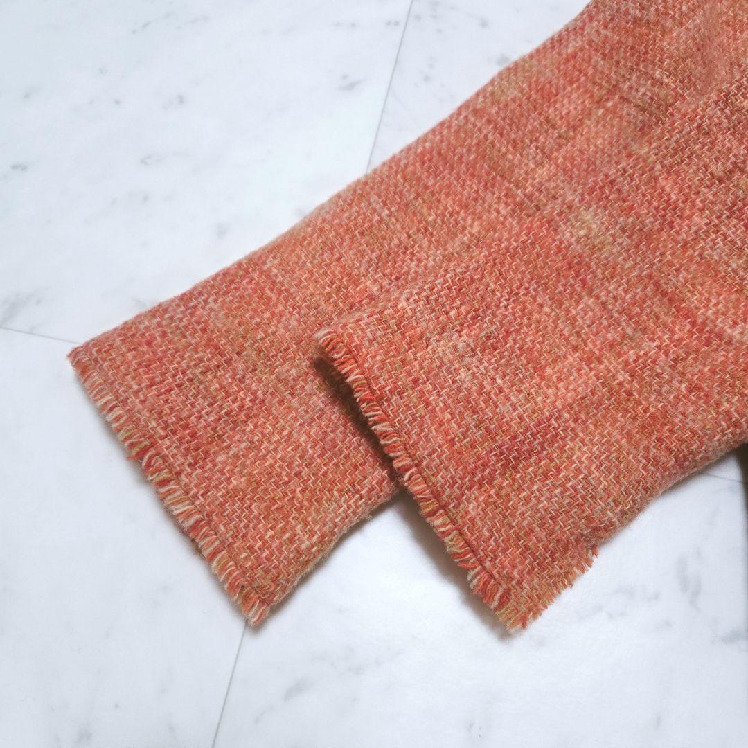 【希少】45R Badou-R ツイードジャケット ウール 革紐 フリンジ