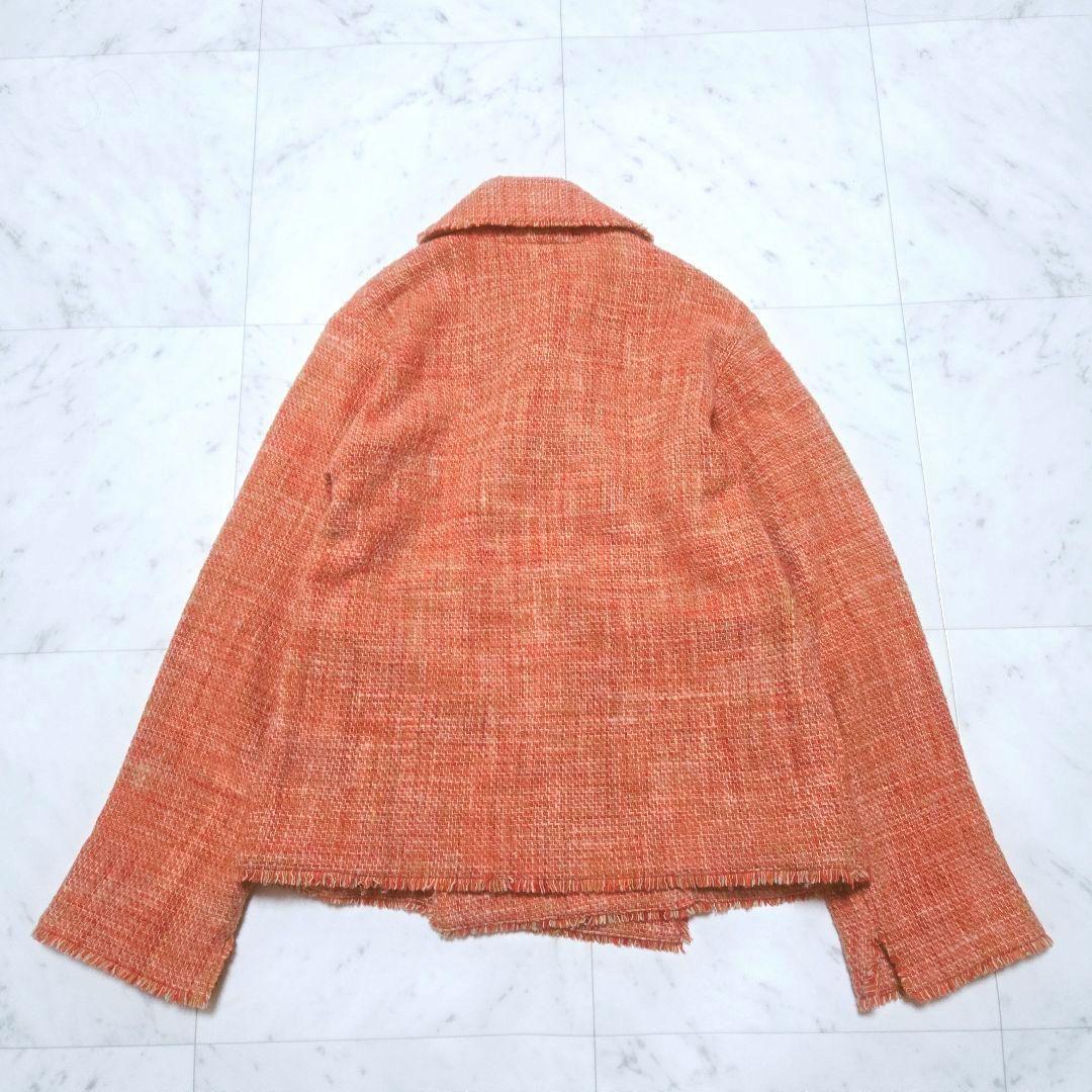 【希少】45R Badou-R ツイードジャケット ウール 革紐 フリンジ