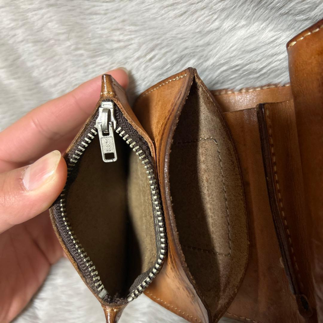 RED MOON 二つ折り財布　ブラウン　リトルウィングウォレットチェーン付き