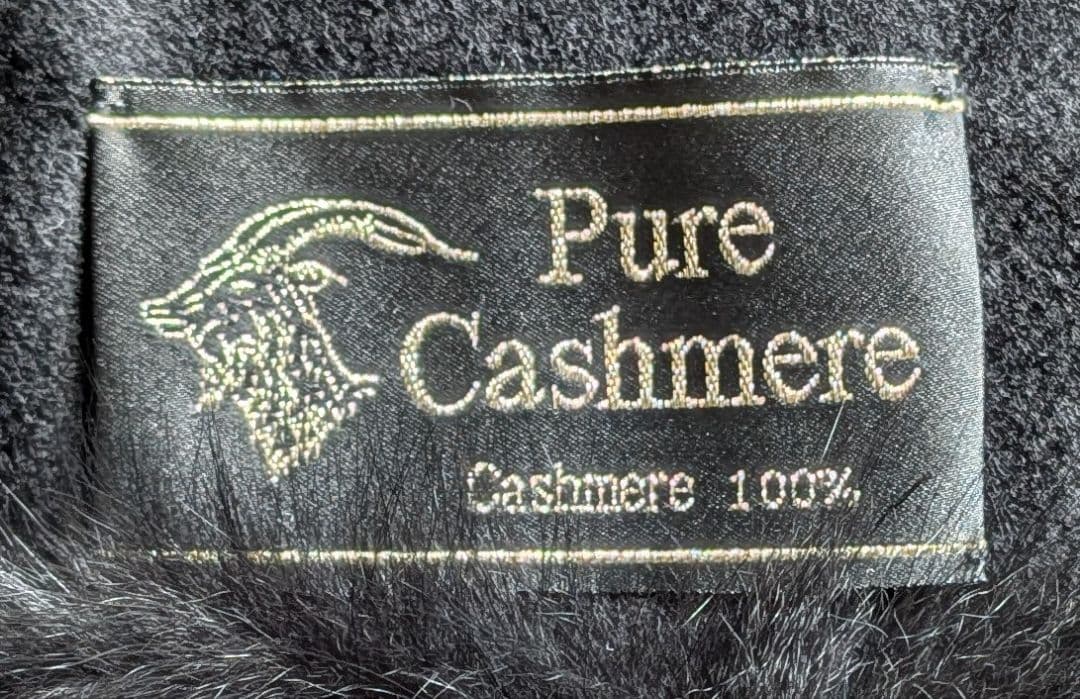 ツカキ ポンチョ カシミヤ100% ケープ 黒 フォックスファー 日本製　美品