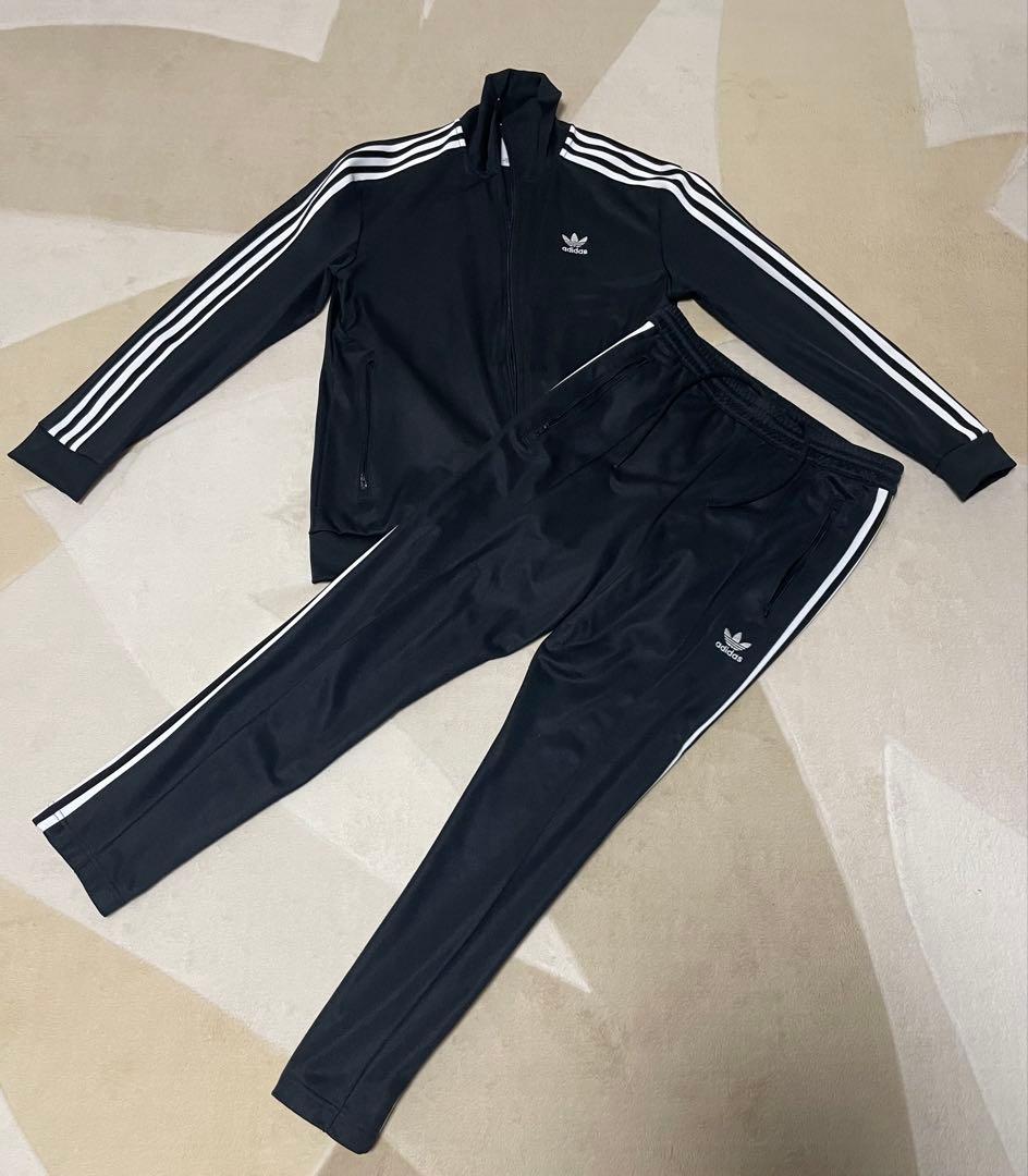 adidasBECKENBAUERアディダスベッケンバウアーセットアップL黒
