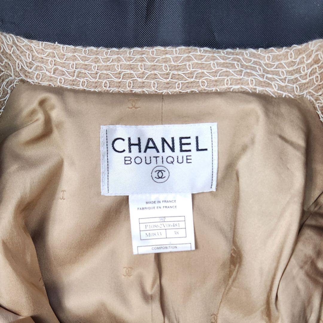 極美品✨CHANEL 98P ジャケット 刺繍 銀ボタン 38 ベージュ