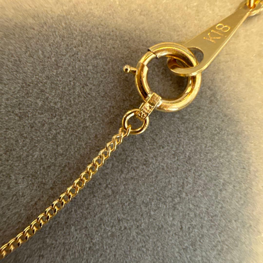 18金 K18 ハートトップ付 ネックレス 2.1g 40㎝ W543