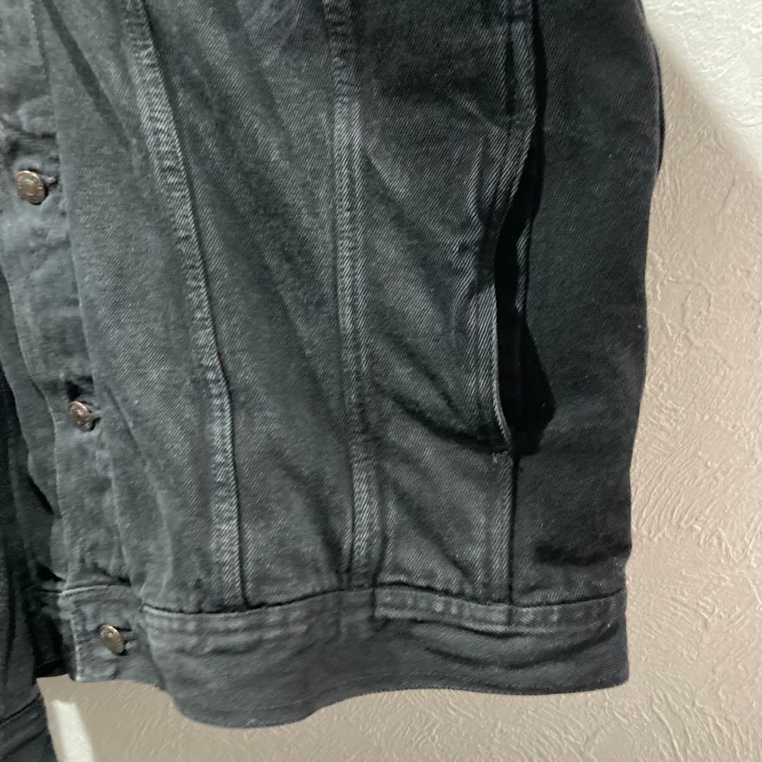襟レザー gジャン ブラックデニム ジャケット XL リーバイス edifice