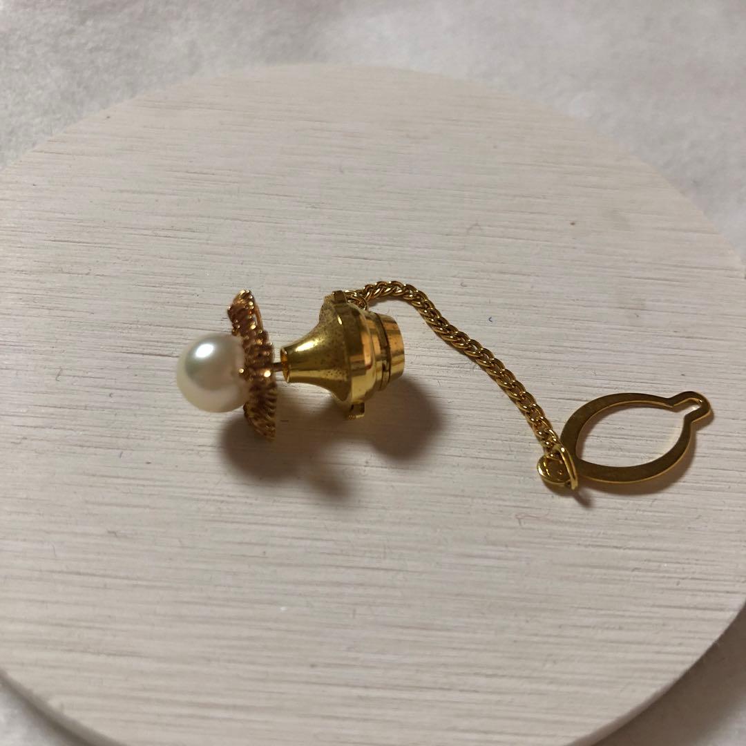 本真珠　タイタック　ネクタイピン　K18