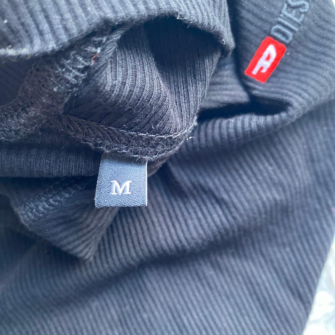 DIESEL ディーゼル Dロゴ　ロングカットソー　ブラック　M