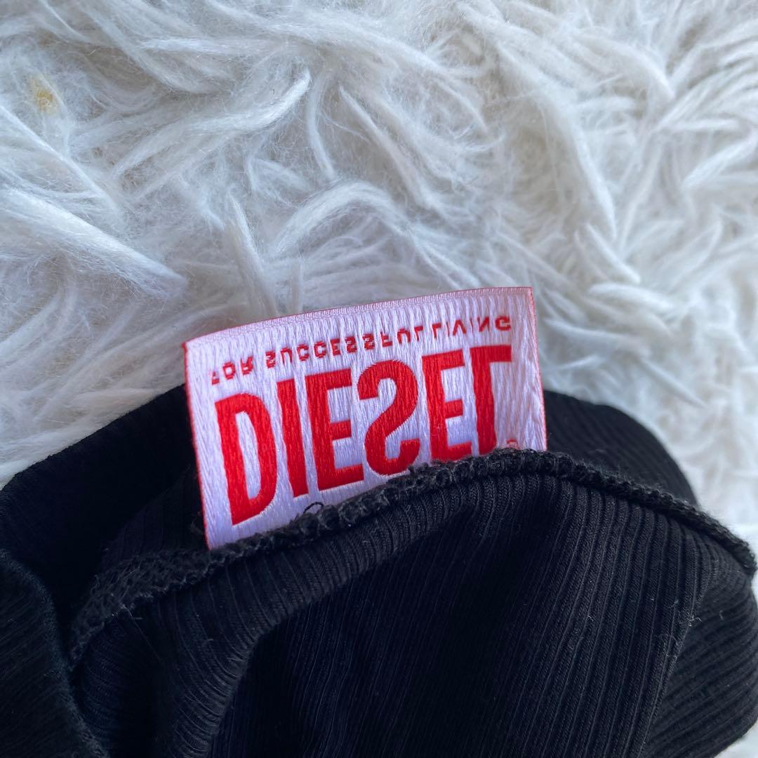 DIESEL ディーゼル Dロゴ　ロングカットソー　ブラック　M