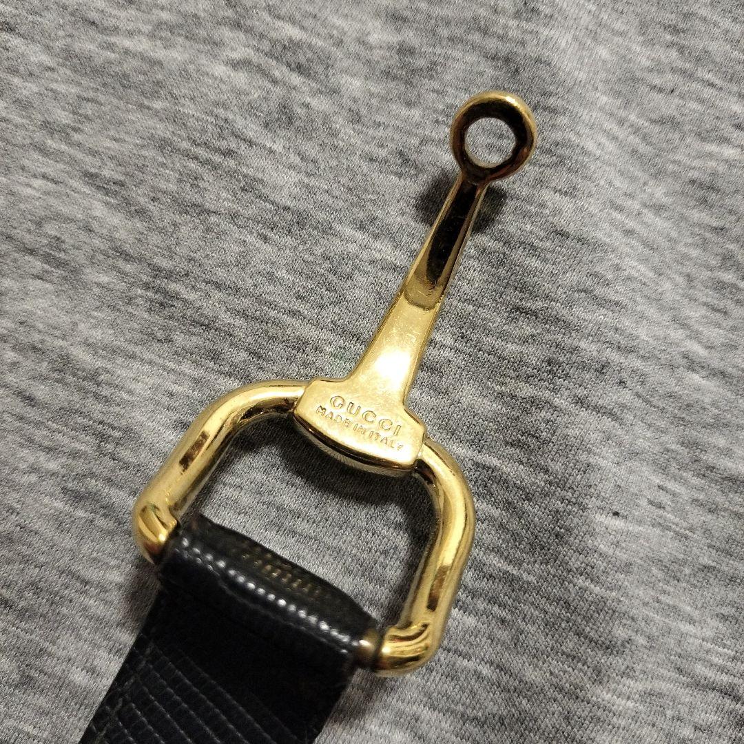 GUCCIグッチ ホースビット レザーバングル レザーブレス ブラック×ゴールド