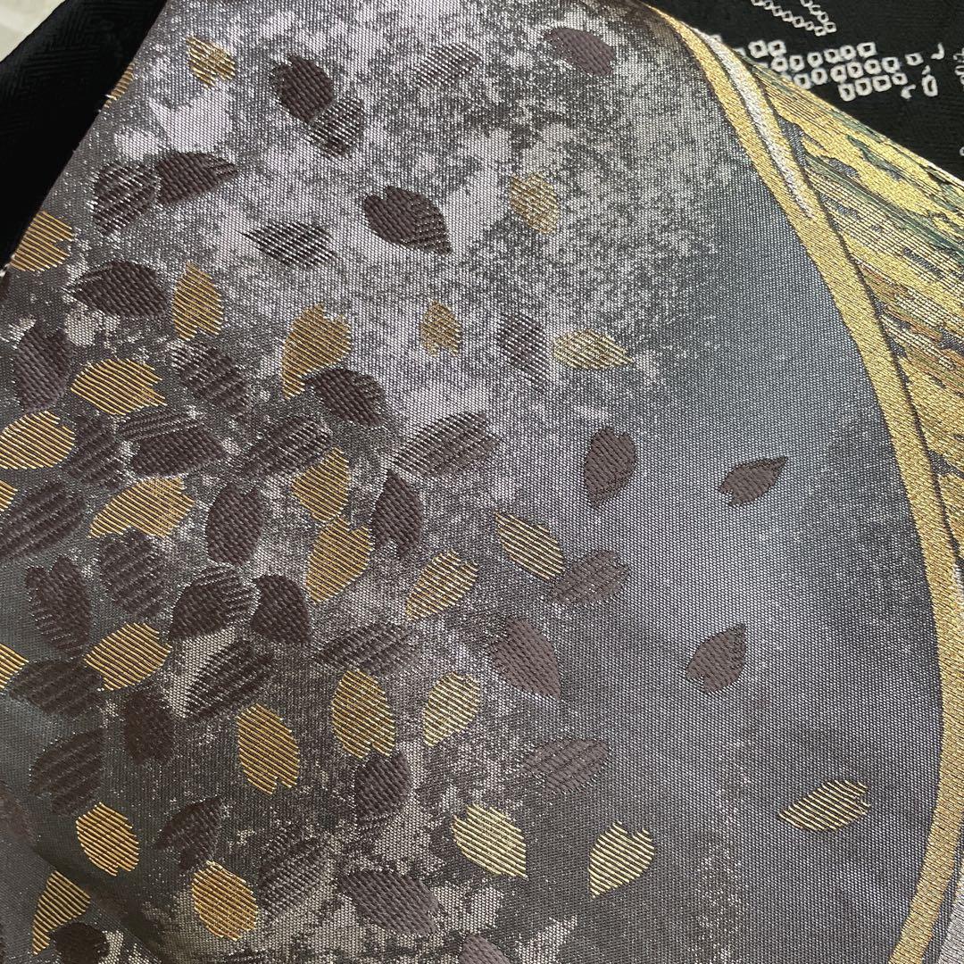 訪問着　フルセット　さくら　絞り　黒地　シックな雰囲気　入学式　卒業式　l2