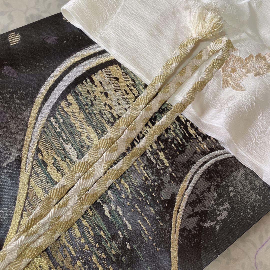 訪問着　フルセット　さくら　絞り　黒地　シックな雰囲気　入学式　卒業式　l2