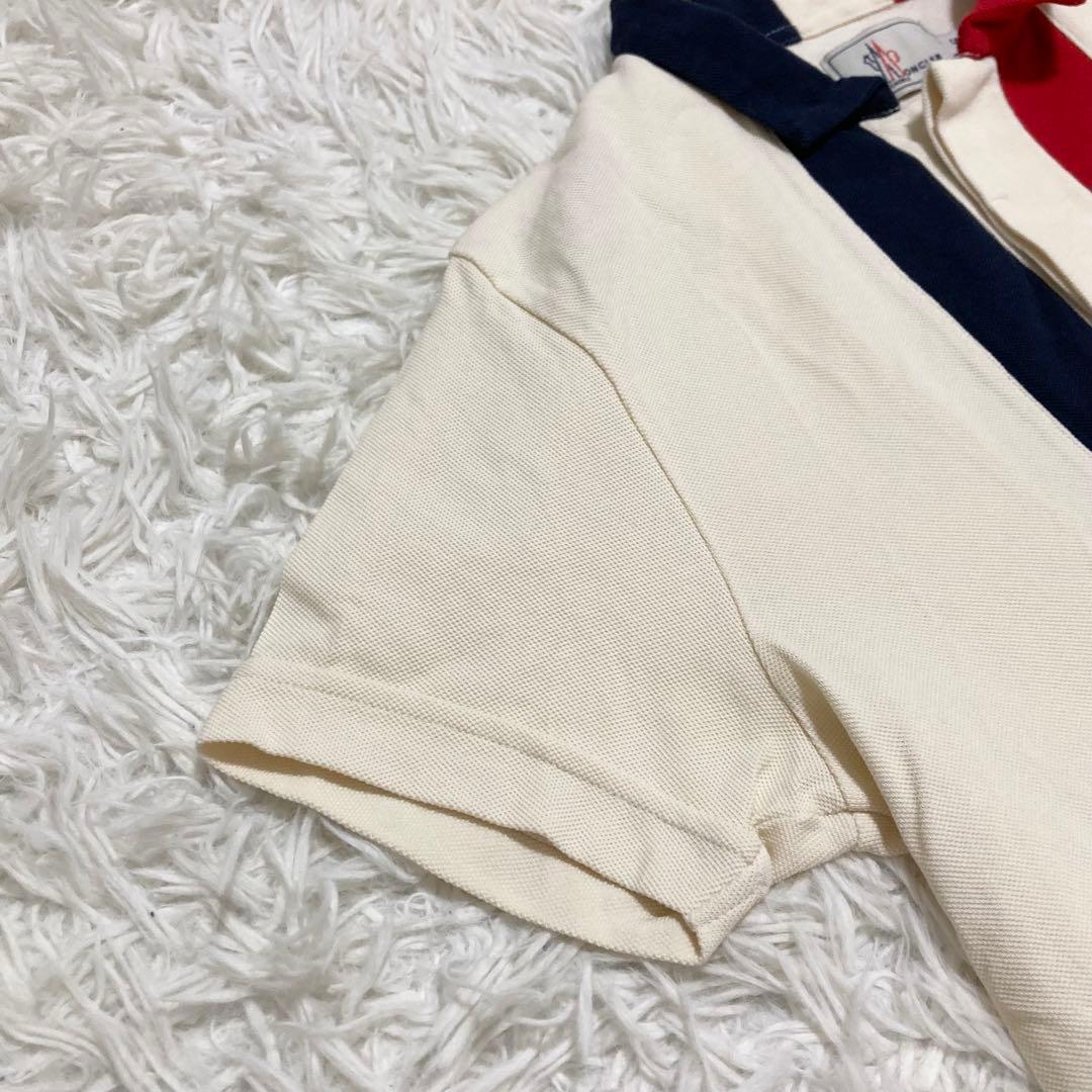 モンクレール ポロシャツ センターロゴ トリコロール 鹿の子 マグリア S