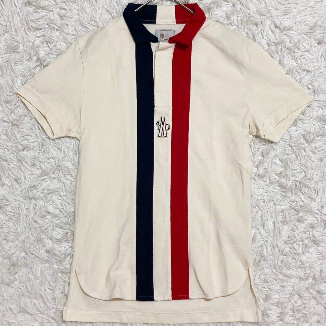 モンクレール ポロシャツ センターロゴ トリコロール 鹿の子 マグリア S
