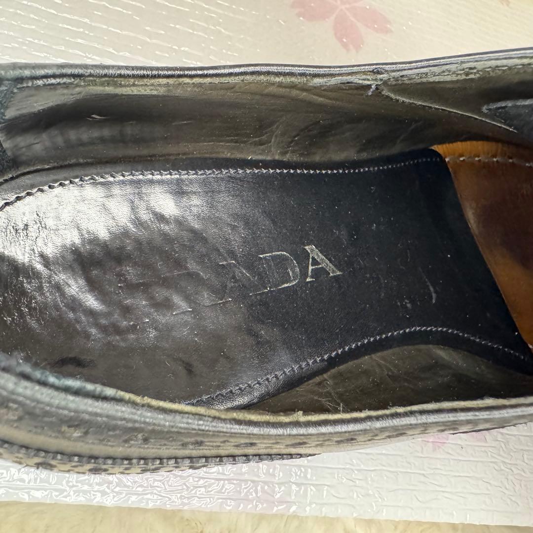 PRADA プラダ　革靴　ビジネスシューズ ウイングチップ 黒 26.5