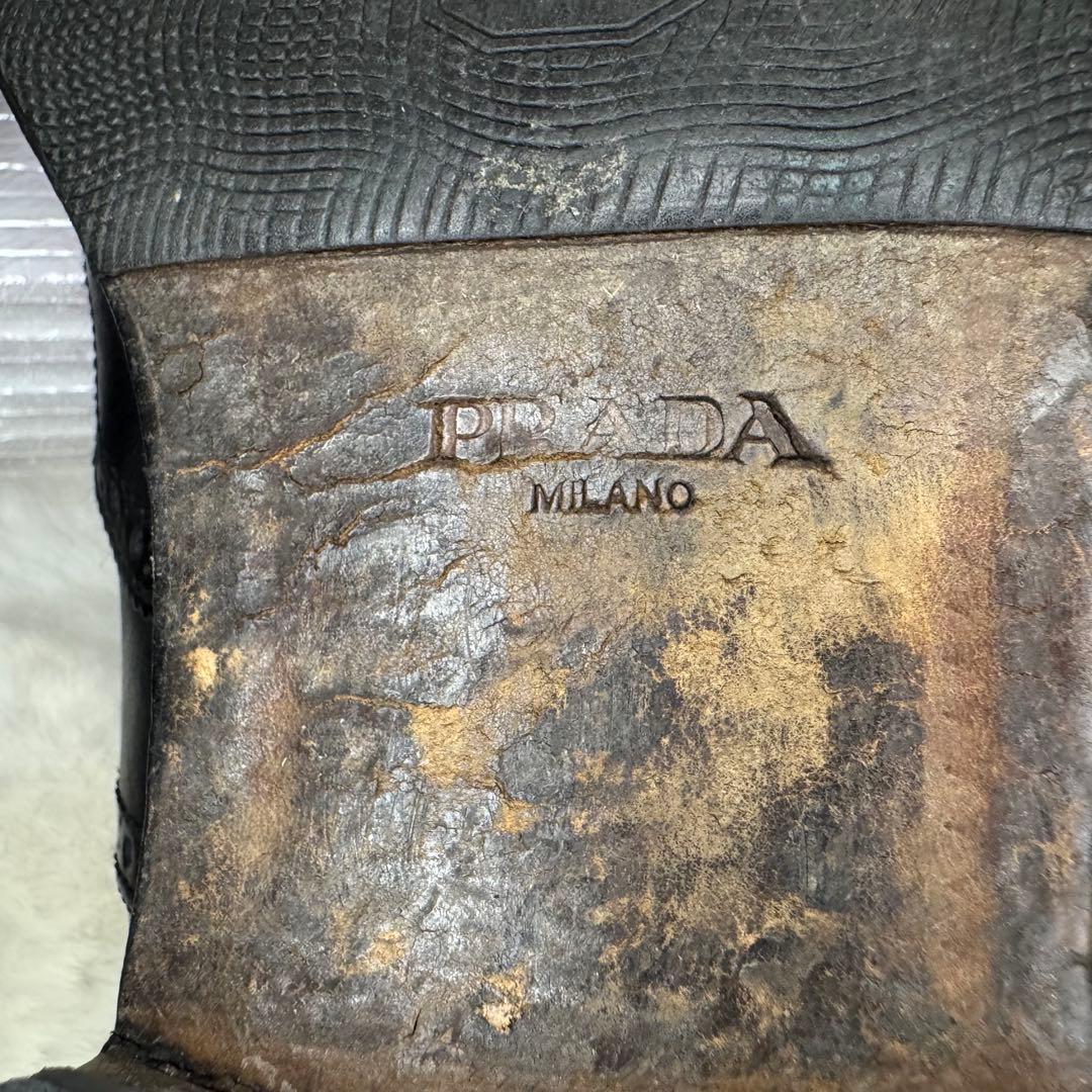 PRADA プラダ　革靴　ビジネスシューズ ウイングチップ 黒 26.5